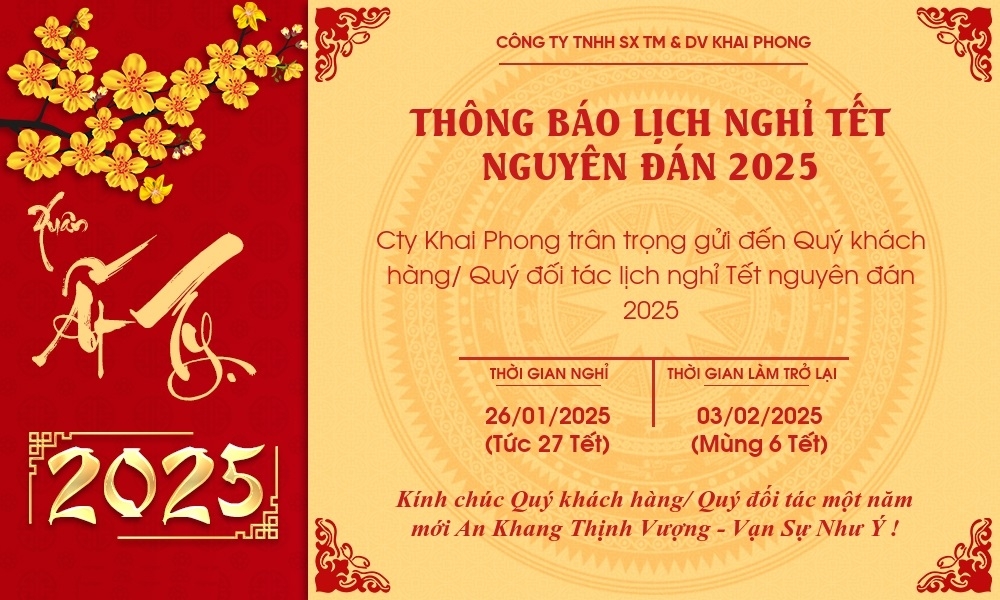 Thông báo lịch nghỉ Tết 2025